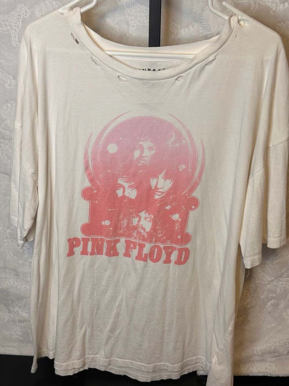 Vintage Canvas Pink Floyd Portrait Distressed Graphic Tee Size L